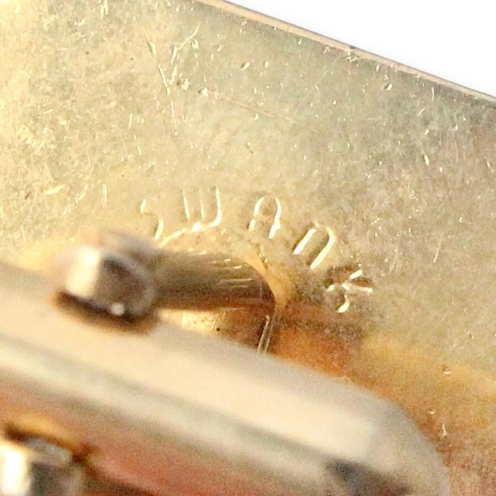 Vintage Swank Letter J Cufflinks Mixed Metal Gold & Silver Tone Large Cuff Links